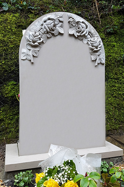 Carved roses headstone