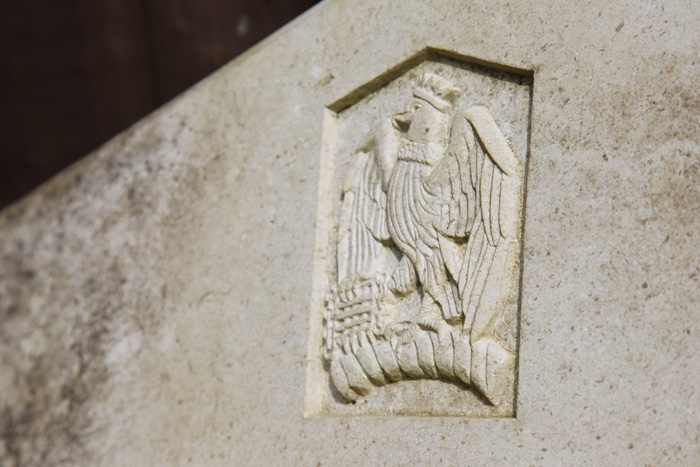 stone carved fireplace