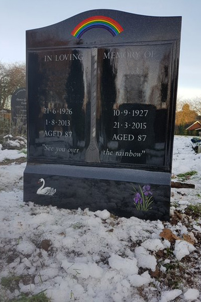 Rainbow gravestone